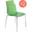 Комплект прозрачных стульев PAPATYA X-Treme S Set 2 сталь, поликарбонат хромированный, зеленый Фото 3