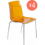 Комплект прозрачных стульев PAPATYA X-Treme S Set 4 сталь, поликарбонат хромированный, оранжевый Фото 2