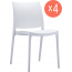 Комплект пластиковых стульев Siesta Contract Maya Set 4 пластик белый Фото 1