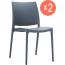 Комплект пластиковых стульев Siesta Contract Maya Set 2 пластик темно-серый Фото 3