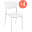Комплект пластиковых стульев Siesta Contract Monna Set 4 стеклопластик белый Фото 1