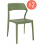Комплект пластиковых стульев Siesta Contract Snow Set 2 стеклопластик оливковый Фото 1