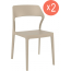 Комплект пластиковых стульев Siesta Contract Snow Set 2 стеклопластик бежевый Фото 1