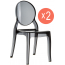 Комплект прозрачных стульев Siesta Contract Elizabeth Set 2 поликарбонат черный Фото 2