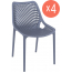 Комплект пластиковых стульев Siesta Contract Air Set 4 стеклопластик темно-серый Фото 3