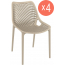 Комплект пластиковых стульев Siesta Contract Air Set 4 стеклопластик бежевый Фото 4