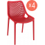 Комплект пластиковых стульев Siesta Contract Air Set 4 стеклопластик красный Фото 5