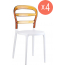 Комплект пластиковых стульев Siesta Contract Miss Bibi Set 4 стеклопластик, поликарбонат белый, янтарный Фото 1