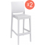 Комплект пластиковых барных стульев Siesta Contract Maya Bar 75 Set 2 стеклопластик белый Фото 3