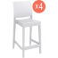 Комплект пластиковых полубарных стульев Siesta Contract Maya Bar 65 Set 4 стеклопластик белый Фото 1