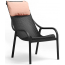 Лаунж-кресло пластиковое с подушкой Nardi Net Lounge стеклопластик, акрил антрацит, розовый Фото 1