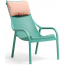 Лаунж-кресло пластиковое с подушкой Nardi Net Lounge стеклопластик, акрил ментоловый, розовый Фото 3
