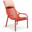 Лаунж-кресло пластиковое с подушкой Nardi Net Lounge стеклопластик, акрил коралловый, розовый Фото 5