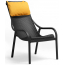 Лаунж-кресло пластиковое с подушкой Nardi Net Lounge стеклопластик, акрил антрацит, горчичный Фото 2