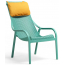 Лаунж-кресло пластиковое с подушкой Nardi Net Lounge стеклопластик, акрил ментоловый, горчичный Фото 3