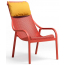 Лаунж-кресло пластиковое с подушкой Nardi Net Lounge стеклопластик, акрил коралловый, горчичный Фото 5