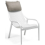 Лаунж-кресло пластиковое с подушкой Nardi Net Lounge стеклопластик, Sunbrella белый, серый Фото 1