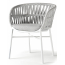 Кресло плетеное с подушкой Grattoni Tahiti алюминий, роуп, олефин белый, серебристый, светло-серый Фото 2