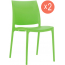 Комплект пластиковых стульев Siesta Contract Maya Set 2 пластик зеленый Фото 3