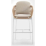 Кресло плетеное барное с подушками Grattoni Elba алюминий, роуп, олефин белый, натуральный, шампанское Фото 1