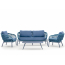 Комплект лаунж мебели Grattoni Elba алюминий, роуп, олефин синий Фото 1