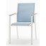 Кресло металлическое текстиленовое Grattoni Alpha алюминий, тик, текстилен белый, голубой, натуральный Фото 1