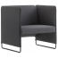 Кресло мягкое PEDRALI Zippo сталь, фанера, ткань черный, темно-серый Фото 1