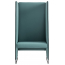 Кресло мягкое с высокой спинкой PEDRALI Zippo сталь, фанера, ткань черный, голубой Фото 1