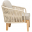 Кресло плетеное с подушками RosaDesign Dakota тик, алюминий, роуп, полиэстер натуральный, жемчужный белый, серебристая тортора Фото 1