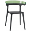 Кресло пластиковое PAPATYA Luna стеклопластик, поликарбонат черный, зеленый Фото 2