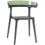 Кресло пластиковое PAPATYA Luna стеклопластик, поликарбонат антрацит, зеленый Фото 3