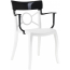 Кресло пластиковое PAPATYA Opera-K стеклопластик, поликарбонат белый, черный Фото 2
