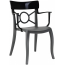 Кресло пластиковое PAPATYA Opera-K стеклопластик, поликарбонат антрацит, черный Фото 3