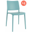 Комплект пластиковых стульев PAPATYA Joy-S Set 4 стеклопластик голубой Фото 1