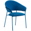 Кресло с обивкой PEDRALI Jazz сталь, ткань синий Фото 1