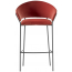Кресло барное с обивкой PEDRALI Jazz сталь, ткань черный, красный Фото 2