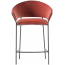 Кресло полубарное с обивкой PEDRALI Jazz сталь, ткань черный, красный Фото 1