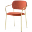 Кресло с обивкой PEDRALI Jazz сталь, ткань античная латунь, красный Фото 2