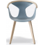 Кресло пластиковое PEDRALI Fox сталь, ясень, стеклопластик беленый ясень, голубой Фото 2