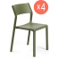 Комплект пластиковых стульев Nardi Trill Bistrot Set 4 стеклопластик агава Фото 3