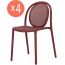 Комплект пластиковых стульев PEDRALI Remind Set 4 стеклопластик красный Фото 3