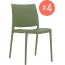 Комплект пластиковых стульев Siesta Contract Maya Set 4 пластик оливковый Фото 3