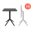 Комплект пластиковых складных столов Siesta Contract Sky Folding Table 60 Set 4 сталь, пластик черный Фото 1