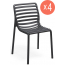Комплект пластиковых стульев Nardi Doga Bistrot Set 4 стеклопластик антрацит Фото 5
