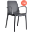 Комплект пластиковых кресел Scab Design Ginevra Set 4 стеклопластик антрацит Фото 3