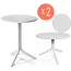 Комплект пластиковых столов Nardi Step + Step Mini Set 2 стеклопластик белый Фото 1