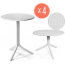Комплект пластиковых столов Nardi Step + Step Mini Set 4 стеклопластик белый Фото 1