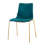 Стул с обивкой Scab Design Zebra Pop 4 legs  сталь, поликарбонат, ткань сатинированная латунь, морская волна Фото 1