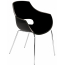 Кресло пластиковое PAPATYA Opal-ML сталь, поликарбонат хромированный, черный Фото 1