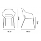 Кресло с обивкой PAPATYA Opal KD сталь, пластик, кожа бордовый Фото 2
